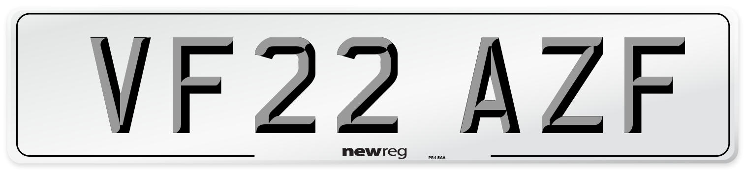 VF22 AZF Number Plate from New Reg